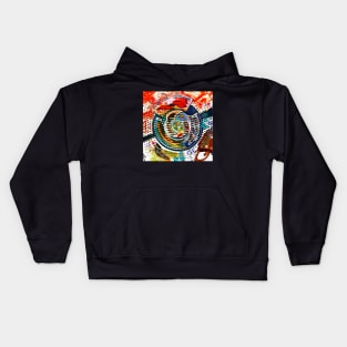 Abstract Colourful World Stamps Kids Hoodie